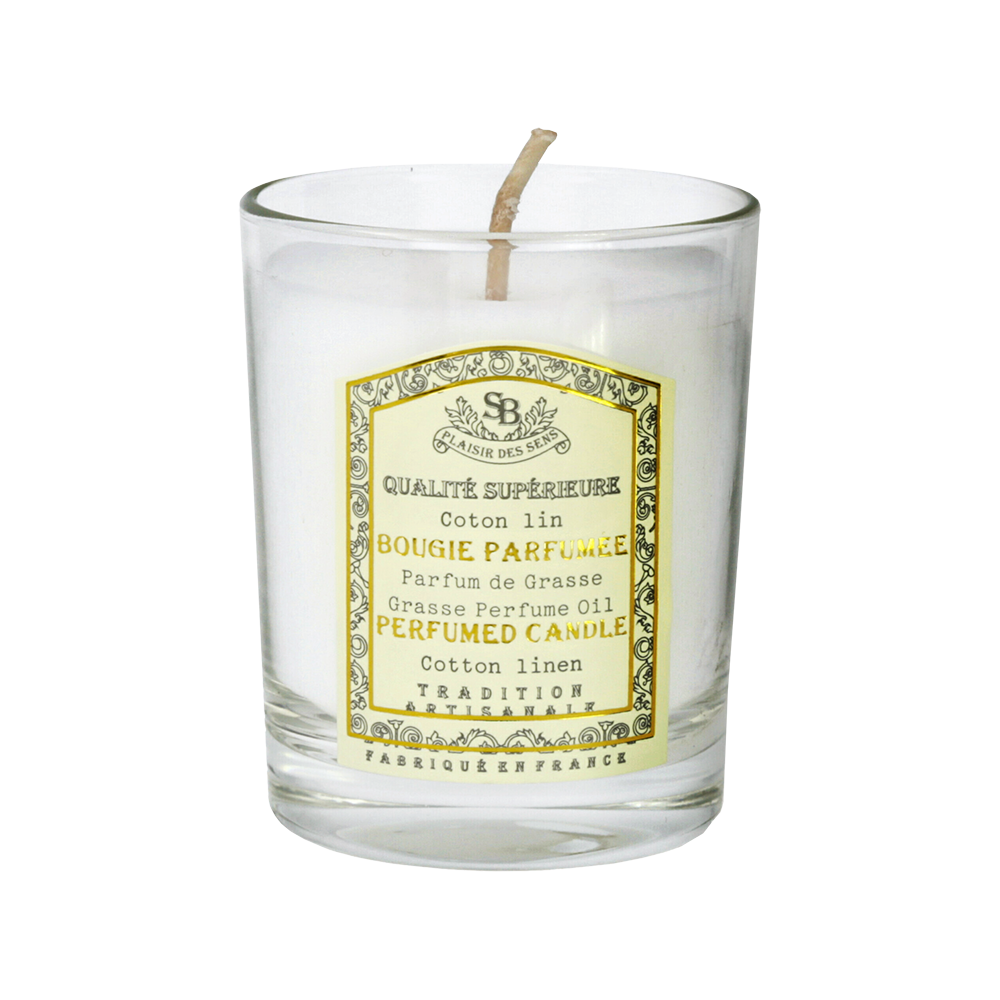 Glass candle Cotton Linen カラリア